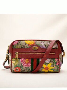 Authentic Gucci GG Blooms Ophidia Crossbody Bag Red Floral Canvas Luxury Bag